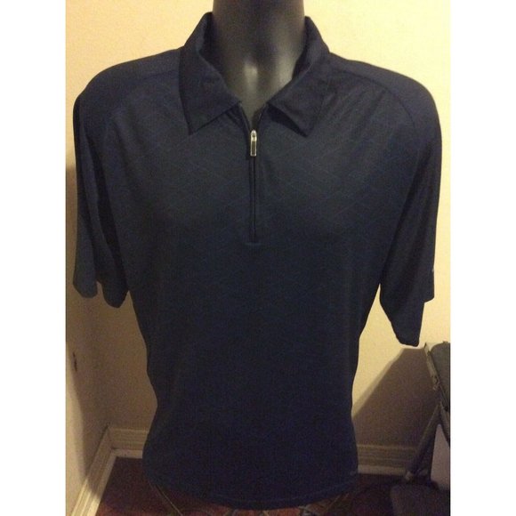 Nike Other - Men's Nike Golf Nike Fit Dry Blue 1/4 Zip Collared Short Sleeve Polo Shirt Large